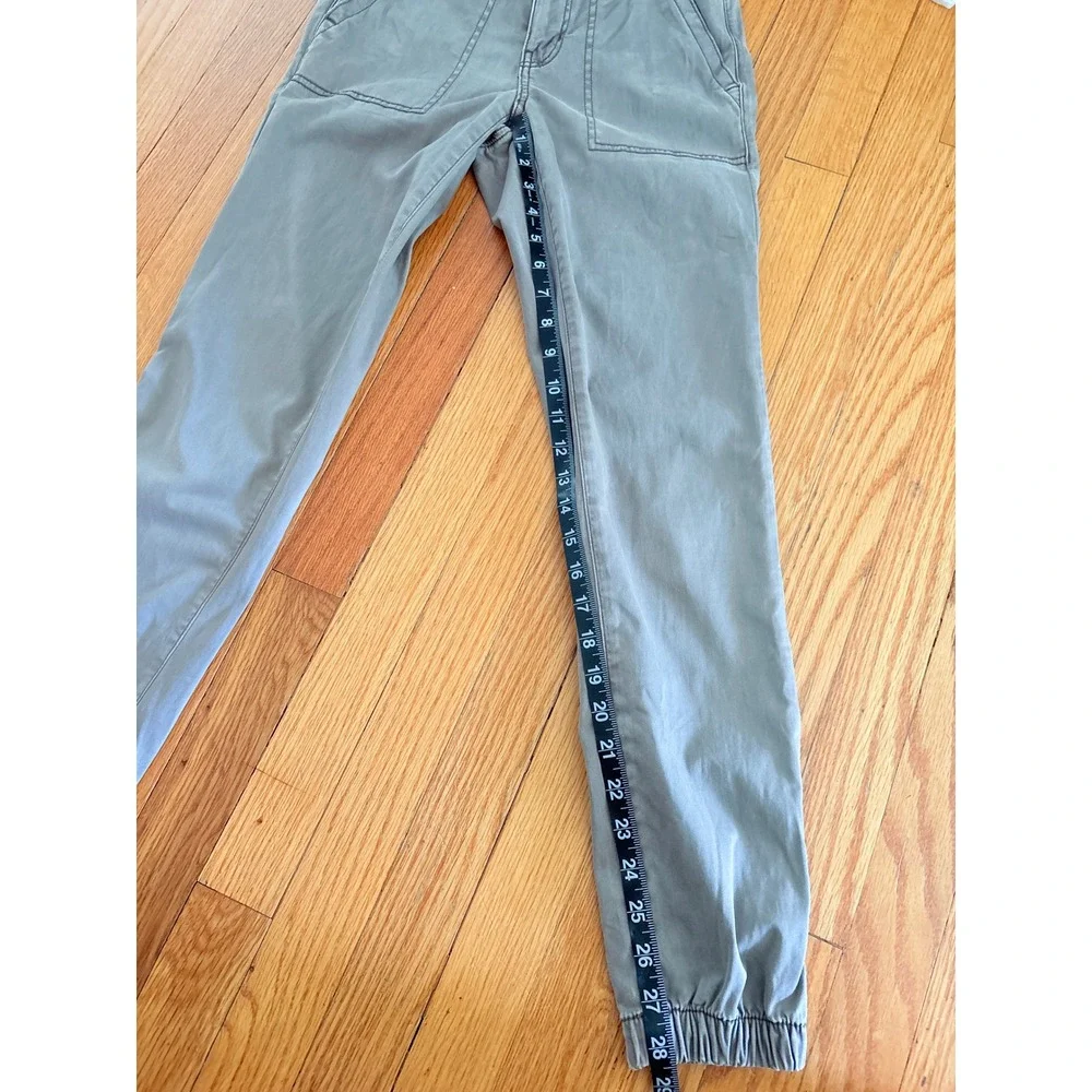 American Eagle Women Mushroom Brown Stretch Joggers Size 4 Smocked Waist - Picture 6 of 8